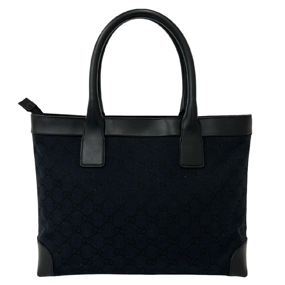 GUCCI GG canvas leather handbag tote Boston black - Picture 5 of 10